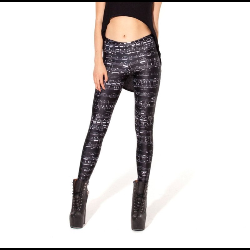 Black Milk Chopin Black Leggings (music notes)